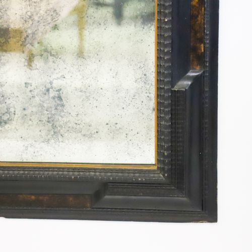 FRENCH 19TH CENTURY EBONISED AND FAUX TORTOISESHELL FRAMED MIRROR - ADDITIONAL PHOTO 1