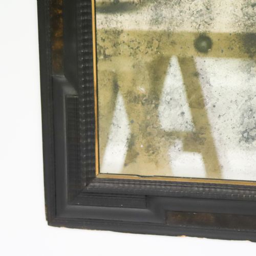 FRENCH 19TH CENTURY EBONISED AND FAUX TORTOISESHELL FRAMED MIRROR - ADDITIONAL PHOTO 4