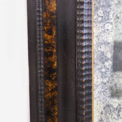 FRENCH 19TH CENTURY EBONISED AND FAUX TORTOISESHELL FRAMED MIRROR - ADDITIONAL PHOTO 5