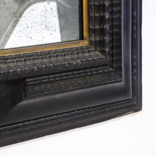 FRENCH 19TH CENTURY EBONISED AND FAUX TORTOISESHELL FRAMED MIRROR - ADDITIONAL PHOTO 6