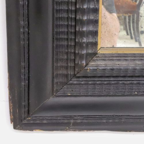 FRENCH 19TH CENTURY EBONISED AND FAUX TORTOISESHELL FRAMED MIRROR - ADDITIONAL PHOTO 7
