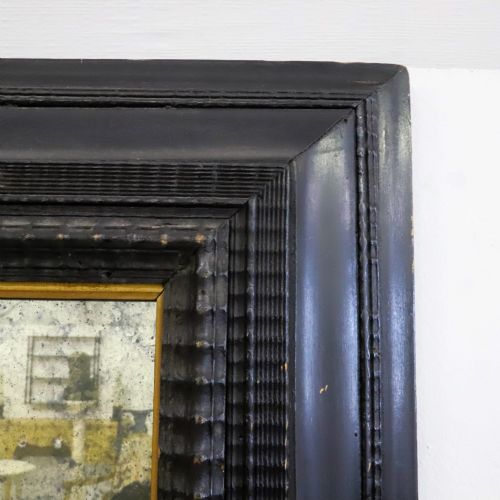 FRENCH 19TH CENTURY EBONISED AND FAUX TORTOISESHELL FRAMED MIRROR - ADDITIONAL PHOTO 8