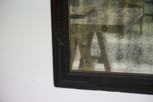 FRENCH 19TH CENTURY EBONISED AND FAUX TORTOISESHELL FRAMED MIRROR - ADDITIONAL PHOTO 11