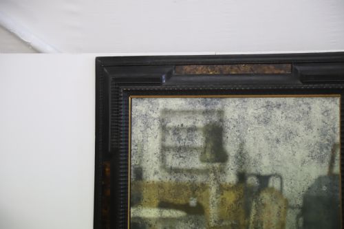 FRENCH 19TH CENTURY EBONISED AND FAUX TORTOISESHELL FRAMED MIRROR - ADDITIONAL PHOTO 12