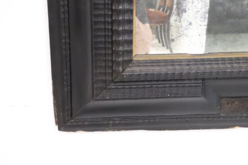 FRENCH 19TH CENTURY EBONISED AND FAUX TORTOISESHELL FRAMED MIRROR - ADDITIONAL PHOTO 17