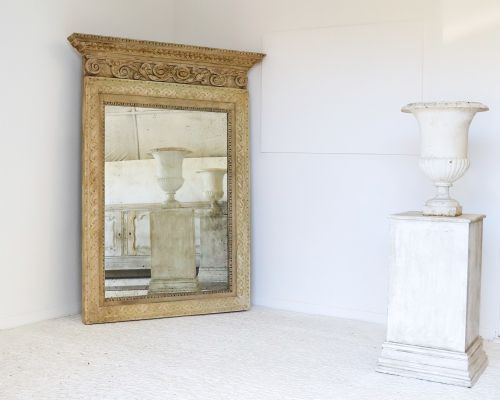 UNIQUE GRAND SCALE MIRROR WITH ORIGINAL PAINT FINISH 19TH CENTURY MOULDINGS - ADDITIONAL PHOTO 1