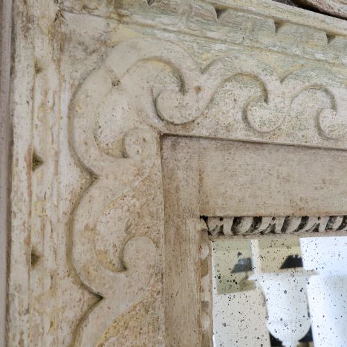 UNIQUE GRAND SCALE MIRROR WITH ORIGINAL PAINT FINISH 19TH CENTURY MOULDINGS - ADDITIONAL PHOTO 2