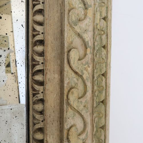 UNIQUE GRAND SCALE MIRROR WITH ORIGINAL PAINT FINISH 19TH CENTURY MOULDINGS - ADDITIONAL PHOTO 5