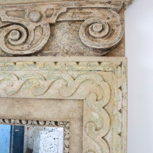 UNIQUE GRAND SCALE MIRROR WITH ORIGINAL PAINT FINISH 19TH CENTURY MOULDINGS - ADDITIONAL PHOTO 7