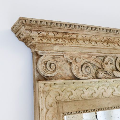 UNIQUE GRAND SCALE MIRROR WITH ORIGINAL PAINT FINISH 19TH CENTURY MOULDINGS - ADDITIONAL PHOTO 8