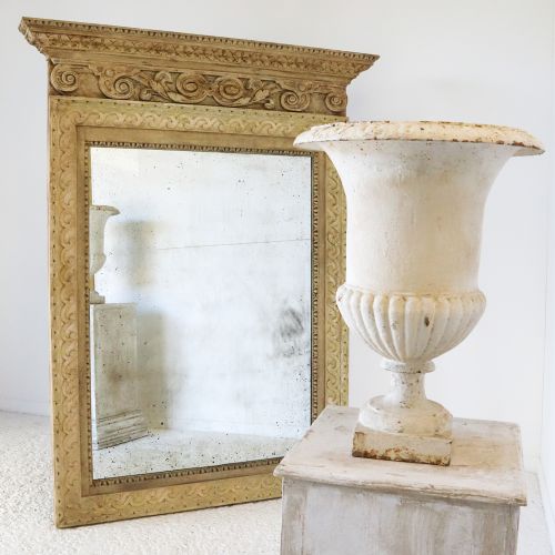 UNIQUE GRAND SCALE MIRROR WITH ORIGINAL PAINT FINISH 19TH CENTURY MOULDINGS - ADDITIONAL PHOTO 9