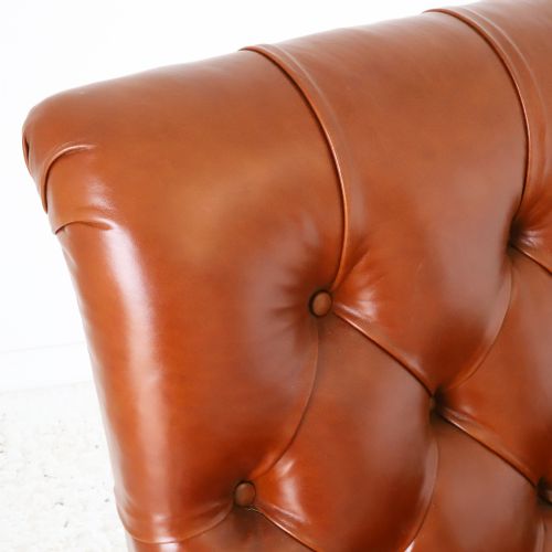 ENGLISH WILLIAM IV LIBRARY CHAIR REUPHOLSTERED IN TAN LEATHER - ADDITIONAL PHOTO 9