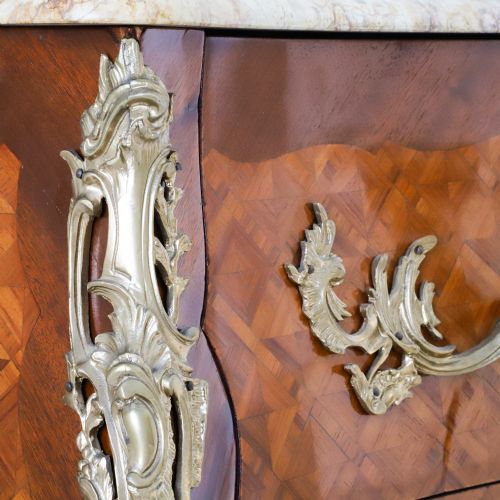 FRENCH COMMODE WITH PARQUETRY INLAY OF KINGWOOD AND TULIP WOOD - ADDITIONAL PHOTO 7