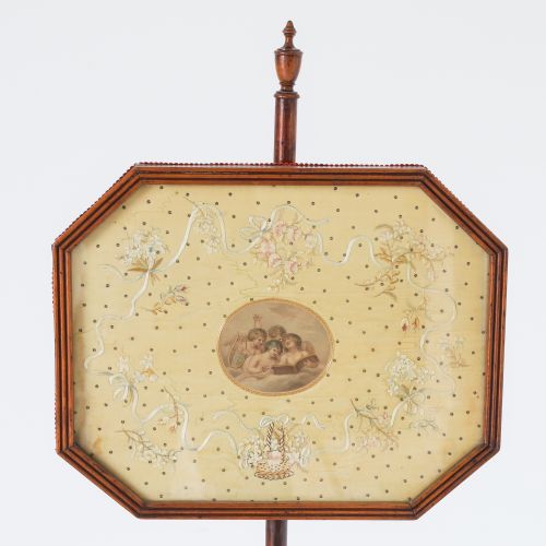 PAIR OF SATINWOOD EXQUISITELY EMBROIDERED POLE SCREENS - ADDITIONAL PHOTO 3