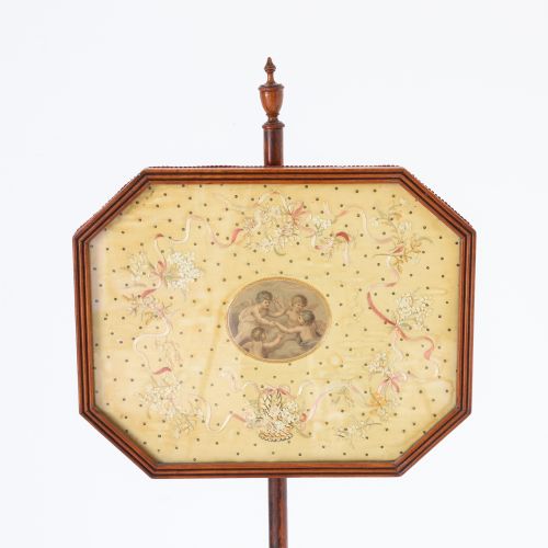 PAIR OF SATINWOOD EXQUISITELY EMBROIDERED POLE SCREENS - ADDITIONAL PHOTO 11