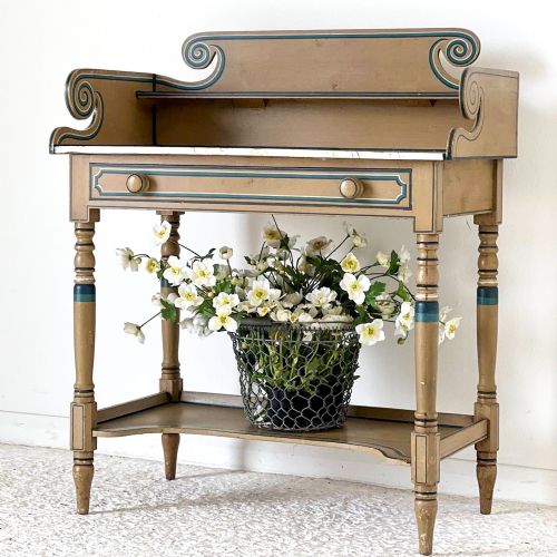 REGENCY PAINTED PINE WASHSTAND TABLE ORIGINAL CONDITION - ADDITIONAL PHOTO 1