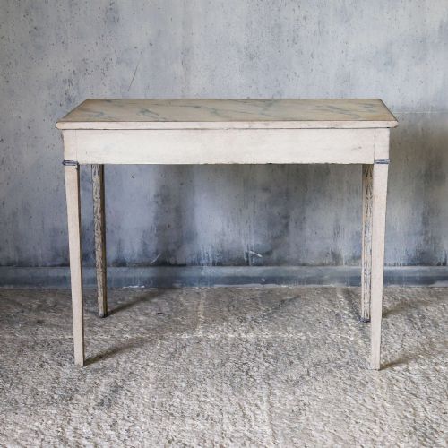 ANTIQUE ENGLISH GEORGIAN CONSOLE TABLE UNIQUE HAND PAINTED FAUX MARBLE DECORATIVE BASE - ADDITIONAL PHOTO 3