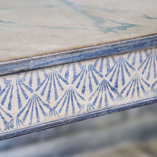 ANTIQUE ENGLISH GEORGIAN CONSOLE TABLE UNIQUE HAND PAINTED FAUX MARBLE DECORATIVE BASE - ADDITIONAL PHOTO 7