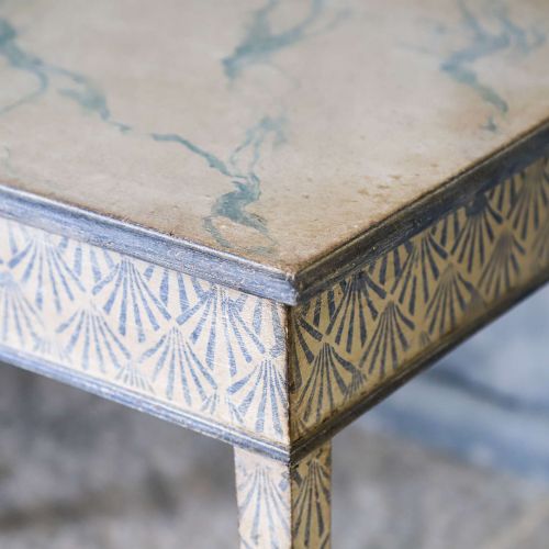 ANTIQUE ENGLISH GEORGIAN CONSOLE TABLE UNIQUE HAND PAINTED FAUX MARBLE DECORATIVE BASE - ADDITIONAL PHOTO 8