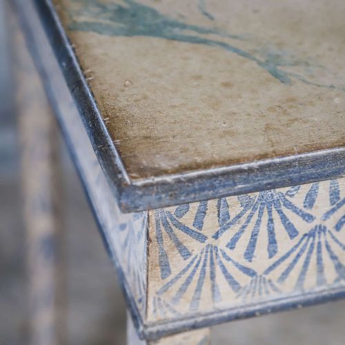ANTIQUE ENGLISH GEORGIAN CONSOLE TABLE UNIQUE HAND PAINTED FAUX MARBLE DECORATIVE BASE - ADDITIONAL PHOTO 10