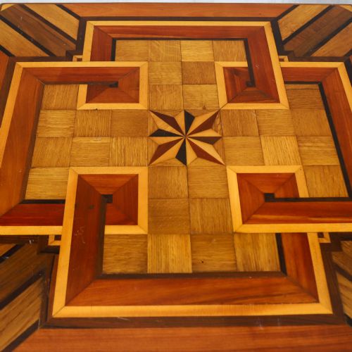 PAIR OF 19TH CENTURY GEOMETRIC PARQUETRY INLAY TOP SIDE TABLES - ADDITIONAL PHOTO 7