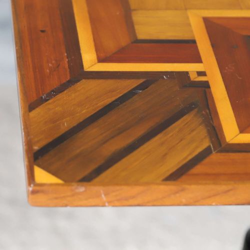 PAIR OF 19TH CENTURY GEOMETRIC PARQUETRY INLAY TOP SIDE TABLES - ADDITIONAL PHOTO 8