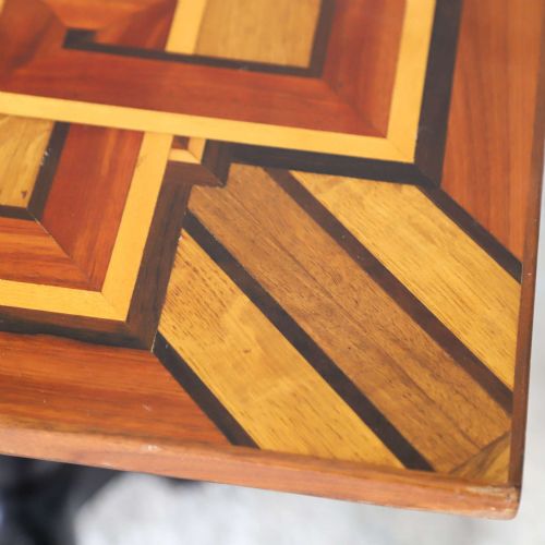 PAIR OF 19TH CENTURY GEOMETRIC PARQUETRY INLAY TOP SIDE TABLES - ADDITIONAL PHOTO 10