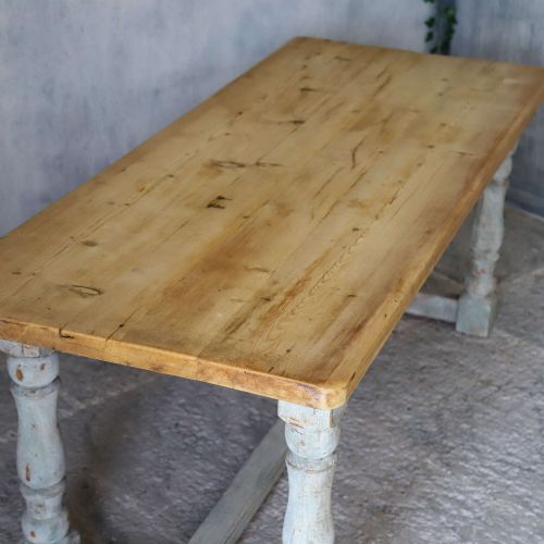 19TH CENTURY PINE FARMHOUSE DINING TABLE - ADDITIONAL PHOTO 5