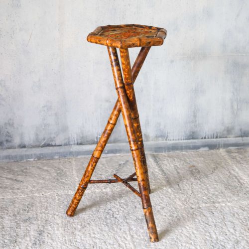 19TH CENTURY VICTORIAN TIGER BAMBOO STAND OR TALL TABLE - ADDITIONAL PHOTO 1