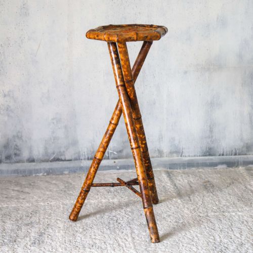 19TH CENTURY VICTORIAN TIGER BAMBOO STAND OR TALL TABLE - ADDITIONAL PHOTO 2