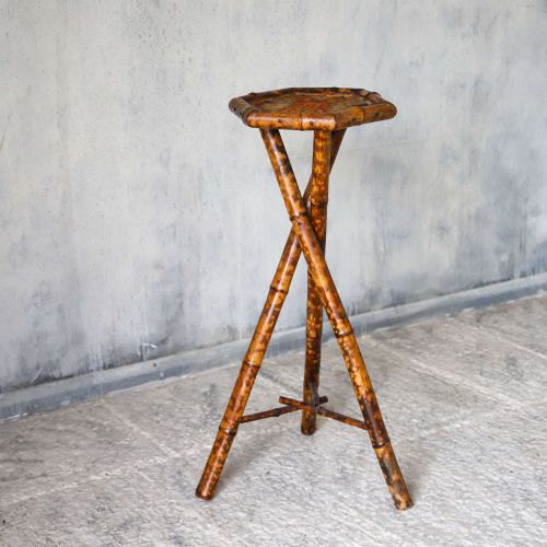 19TH CENTURY VICTORIAN TIGER BAMBOO STAND OR TALL TABLE - ADDITIONAL PHOTO 3