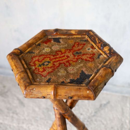 19TH CENTURY VICTORIAN TIGER BAMBOO STAND OR TALL TABLE - ADDITIONAL PHOTO 4