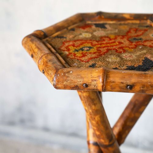 19TH CENTURY VICTORIAN TIGER BAMBOO STAND OR TALL TABLE - ADDITIONAL PHOTO 5