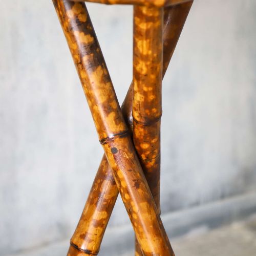 19TH CENTURY VICTORIAN TIGER BAMBOO STAND OR TALL TABLE - ADDITIONAL PHOTO 6
