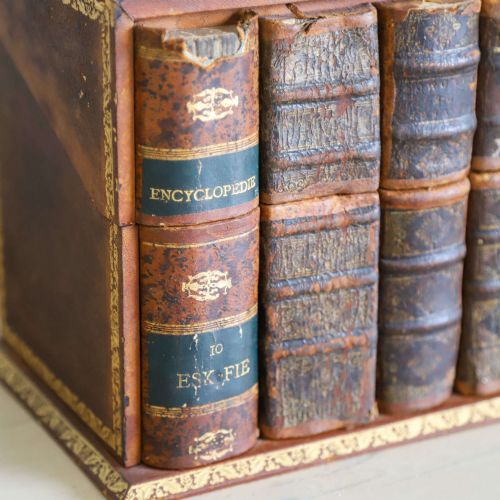 CIRCA 1920 LEATHER STATIONERY BOX ANTIQUE BOOK FORM DESIGN - ADDITIONAL PHOTO 6
