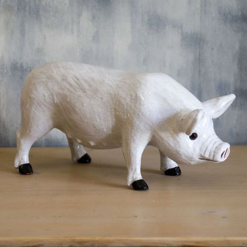 19TH CENTURY CERAMIC PIG SCULPTURE FROM BAVENT IN NORMANDY - ADDITIONAL PHOTO 1
