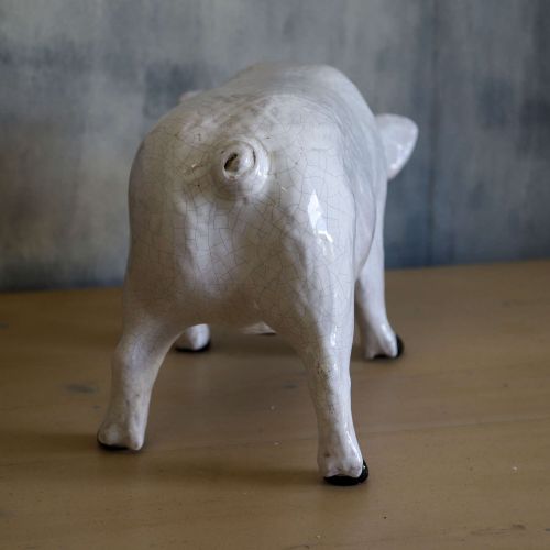 19TH CENTURY CERAMIC PIG SCULPTURE FROM BAVENT IN NORMANDY - ADDITIONAL PHOTO 3