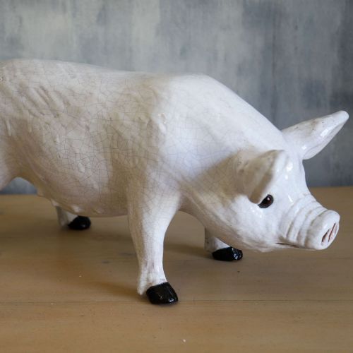 19TH CENTURY CERAMIC PIG SCULPTURE FROM BAVENT IN NORMANDY - ADDITIONAL PHOTO 4