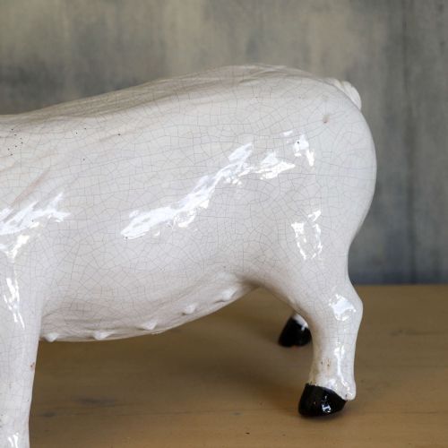 19TH CENTURY CERAMIC PIG SCULPTURE FROM BAVENT IN NORMANDY - ADDITIONAL PHOTO 7