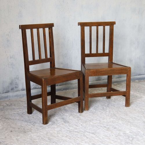VERY SMART PAIR OF 19TH CENTURY ENGLISH OAK HALL CHAIRS - ADDITIONAL PHOTO 1