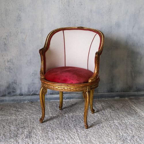 FRENCH 19THCENTURY GILTWOOD SALON CHAIR UPHOLSTERED WITH CANEWORK - ADDITIONAL PHOTO 1