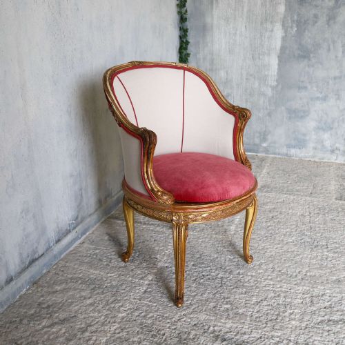 FRENCH 19THCENTURY GILTWOOD SALON CHAIR UPHOLSTERED WITH CANEWORK - ADDITIONAL PHOTO 3