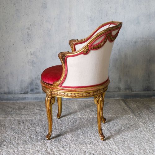 FRENCH 19THCENTURY GILTWOOD SALON CHAIR UPHOLSTERED WITH CANEWORK - ADDITIONAL PHOTO 5