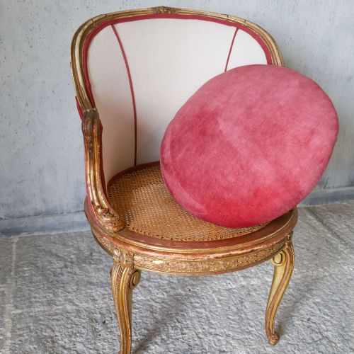 FRENCH 19THCENTURY GILTWOOD SALON CHAIR UPHOLSTERED WITH CANEWORK - ADDITIONAL PHOTO 7