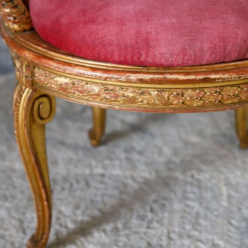 FRENCH 19THCENTURY GILTWOOD SALON CHAIR UPHOLSTERED WITH CANEWORK - ADDITIONAL PHOTO 12