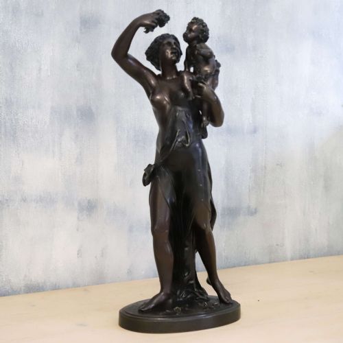 19TH CENTURY BRONZE OF VENUS AND CUPID BY PAUL MILE MACHAULT 18001886 - ADDITIONAL PHOTO 3