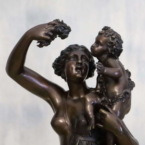 19TH CENTURY BRONZE OF VENUS AND CUPID BY PAUL MILE MACHAULT 18001886 - ADDITIONAL PHOTO 5