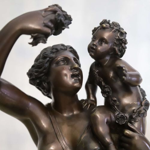 19TH CENTURY BRONZE OF VENUS AND CUPID BY PAUL MILE MACHAULT 18001886 - ADDITIONAL PHOTO 6