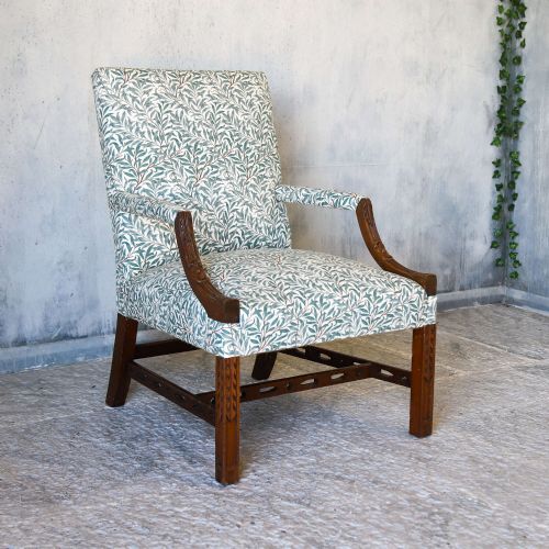 LARGE EARLY 20TH CENTURY C1920 OPEN ARMCHAIR GAINSBOROUGH STYLE - ADDITIONAL PHOTO 1