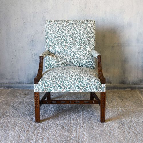 LARGE EARLY 20TH CENTURY C1920 OPEN ARMCHAIR GAINSBOROUGH STYLE - ADDITIONAL PHOTO 2